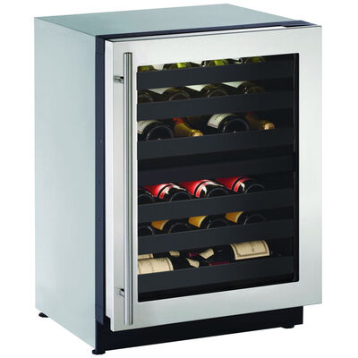 U-Line 2000 Series 24 in. Undercounter Wine Cooler with Dual Zones & 43 Bottle Capacity - Stainless Steel | 2224ZWCS-00B
