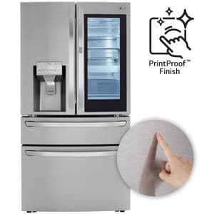 LG InstaView 36 in. 22.5 cu. ft. Smart Counter Depth 4-Door French Door Refrigerator with Ice & Water Dispenser - PrintProof Stainless Steel, PrintProof Stainless Steel, hires