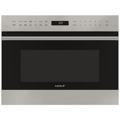 Wolf E Series 24 in. 1.6 cu.ft Built-In Microwave with 10 Power Levels & Sensor Cooking Controls - Stainless Steel | MDD24TESTH