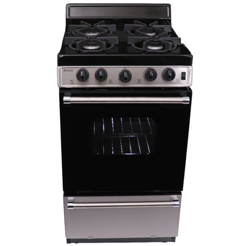 Premier 20 in. 2.4 cu. ft. Gas Range with 4 Sealed Burners - Stainless Steel, , hires