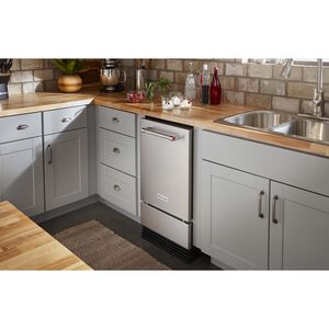 KitchenAid 18 in. Built-In Undercounter Ice Maker with 35 lb. Ice Storage, Auto-Defrost & Digital Control - Stainless Steel with PrintShield Finish, , hires