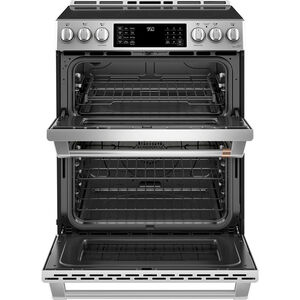 Cafe 30 in. 6.7 cu. ft. Smart Air Fry True European Convection Double Oven Slide-In Electric Range with 5 Induction Burners - Stainless Steel, Stainless Steel, hires