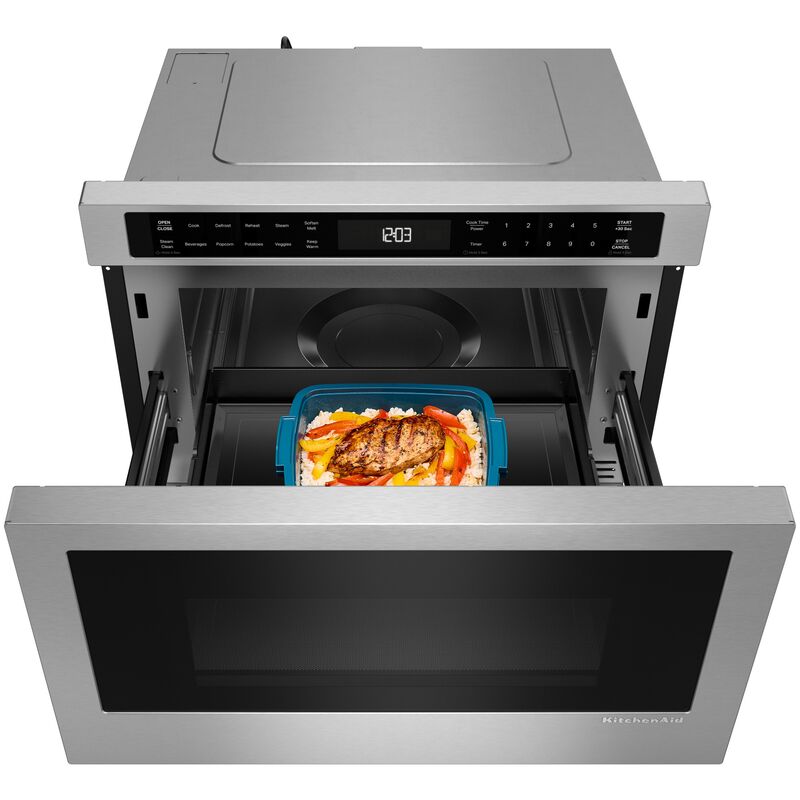 KitchenAid 24 in. 1.3 cu. ft. 950W Drawer Microwave with Sensor Cooking - Stainless Steel with PrintShield Finish, , hires
