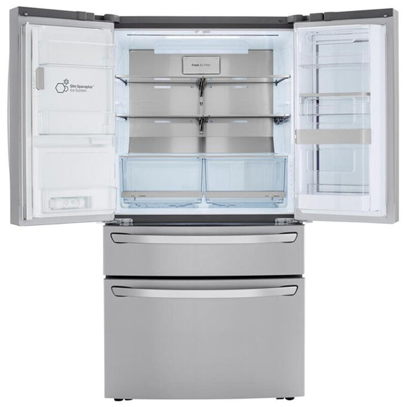 LG InstaView Series 36 in. 30.0 cu. ft. Smart 4-Door French Door Refrigerator with External Ice & Water Dispenser - Stainless Steel, Stainless Steel, hires