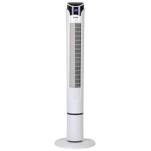 CoolVia 40 in. Oscillating Tower Fan with 3 Speed Settings & Remote Control - White, , hires
