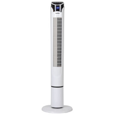 CoolVia 40 in. Oscillating Tower Fan with 3 Speed Settings & Remote Control - White | CV-RTF410