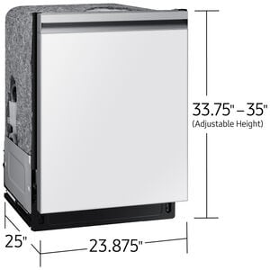 Samsung Bespoke 24 in. Top Control Smart Dishwasher with 46 dBa Sound Level, 3rd-Rack, AutoRelease & Pocket - White Glass, , hires