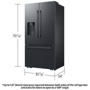 Samsung Bespoke 36 in. 28.5 cu. ft. Smart French Door Refrigerator with Ice & Water Dispenser - Fingerprint Resistant Matte Black Steel, , hires