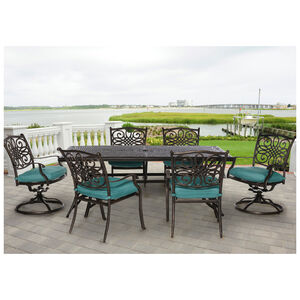 Hanover Traditions 7-Piece Outdoor Dining Set- Blue, , hires