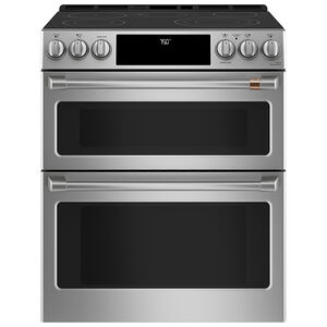 Cafe 30 in. 7.0 cu. ft. Smart Double Oven Slide-In Electric Range with 5 Smoothtop Burners - Stainless Steel, Stainless Steel, hires