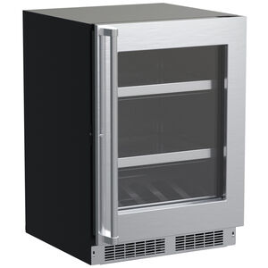 Marvel Professional Series 24 in. 5.5 cu. ft. Built-In Beverage Center with Pull-Out Shelves & Digital Control Reversible Hinge - Stainless Steel, , hires