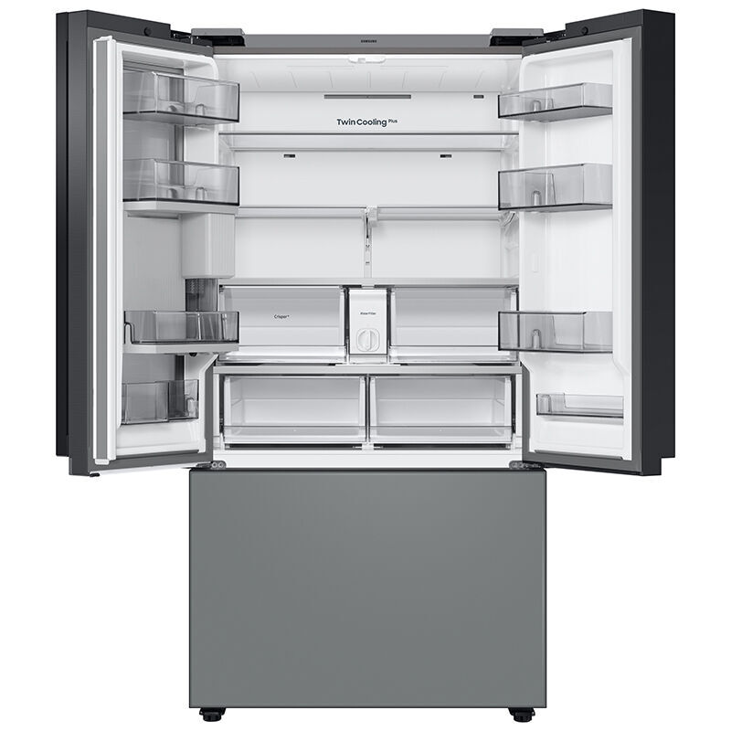 Samsung Bespoke 36 in. 29.8 cu. ft. Smart French Door Refrigerator with Family Hub Internal Water Dispenser White Glass