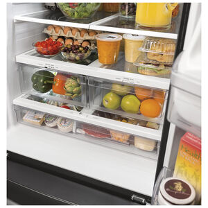 GE 33 in. 18.6 cu. ft. Counter Depth French Door Refrigerator with Internal Water Dispenser - White, White, hires