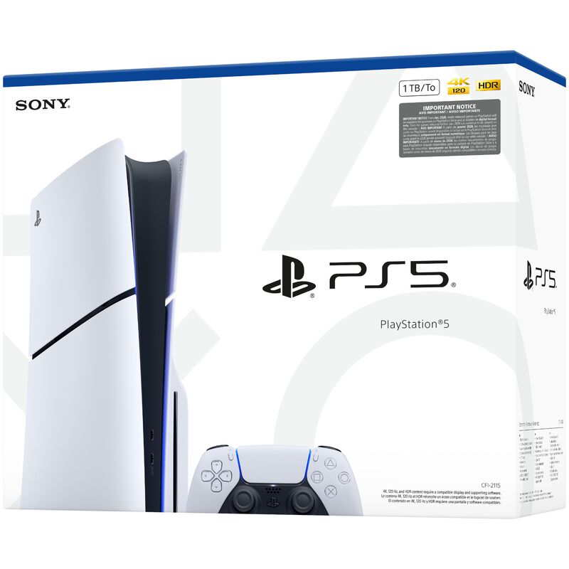 Sony PlayStation 5 Physical Slim Console - 1TB - White, , hires