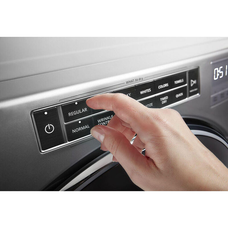 Whirlpool 27 in. 7.4 cu. ft. Stackable Gas Dryer with Sensor Dry, Stainless Steel Dryer Drum, Sanitize & Steam Cycle - Chrome Shadow, , hires