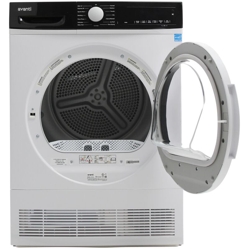 Avanti 24 in. 4.0 cu. ft. Stackable Ventless Electric Dryer with Sanitize Cycle & Sensor Dry - White, , hires