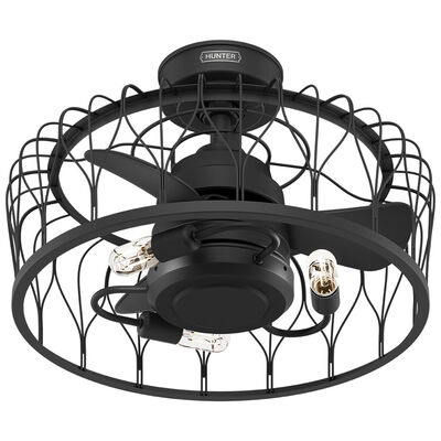 Hunter 36 in. Rotonda Ceiling Fan with LED Light Kit & Handheld Remote - Matte Black | 52969
