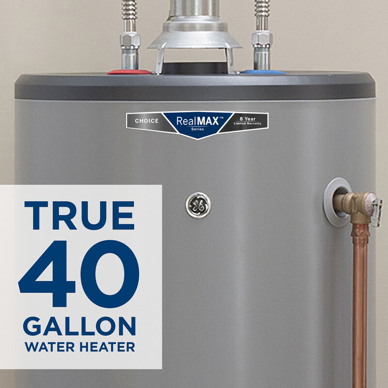 GE RealMax Choice Natural Gas 40 Gallon Short Water Heater with 8-Year Parts Warranty, , hires