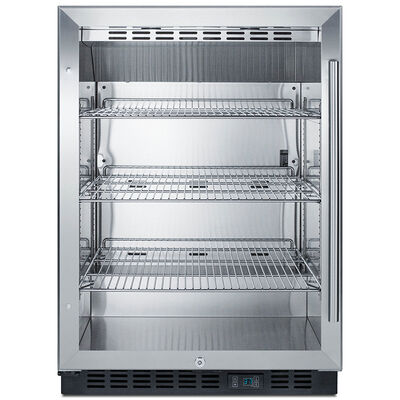 Summit 24 in. 5.0 cu. ft. Built-In Beverage Center with Adjustable Shelves & Digital Control - Stainless Steel | SCR610BLCSLH