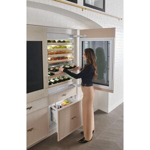 Monogram 30 in. Built-in Wine Sommelier with Wood Racks, Dual Temperature Zones & 106 Bottle Capacity - Custom Panel Ready, , hires