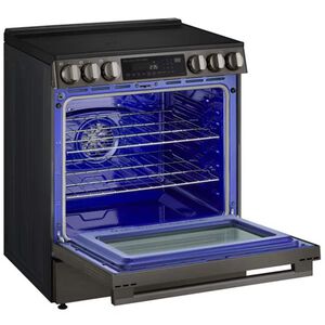 LG 30 in. 6.3 cu.ft. Smart Air-Fry True European Convection Slide-In Electric Range with Radiant Burners - Black Stainless Steel, , hires