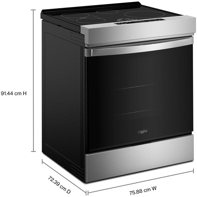 Whirlpool 30 in. 6.4 cu. ft. Air-Fry True European Convection Slide-In Electric Range with 4 Induction Burners - Fingerprint Resistant Stainless Steel, , hires