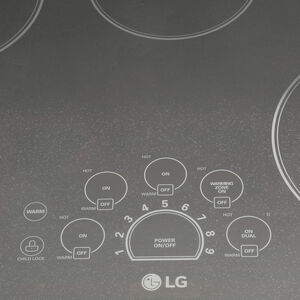 LG 30 in. 5-Burner Electric Cooktop with Simmer Burner & Power Burner - Black, , hires