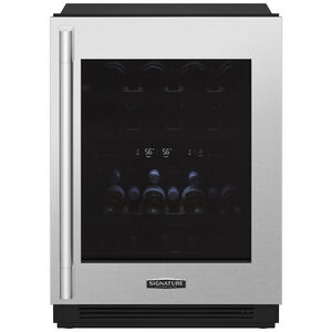 Signature Kitchen Suite 24 in. Compact Built-In Smart Wine Cooler with 41 Bottle Capacity, Dual Temperature Zone & Digital Control - Custom Panel Ready, , hires