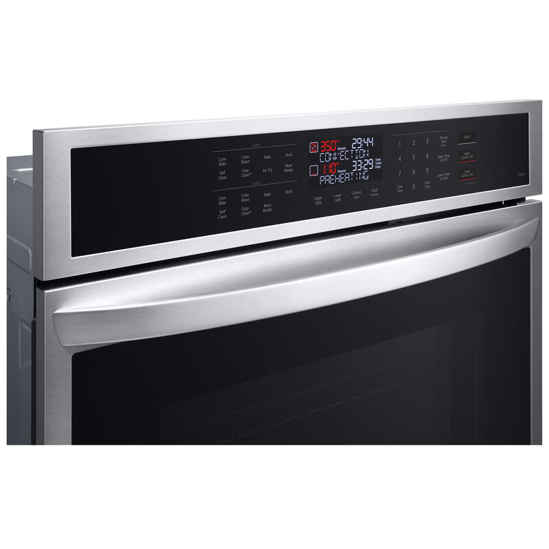 LG 30 in. 9.4 cu. ft. Smart Front Control Electric Double Wall Oven with Standard Convection - PrintProof Stainless Steel, , hires