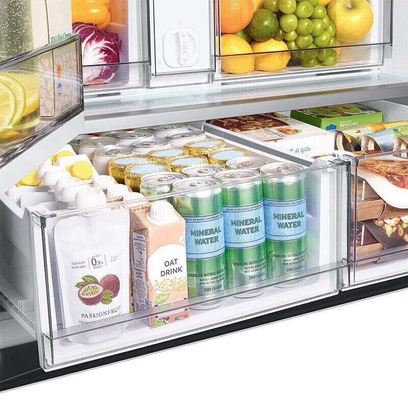 Samsung Bespoke 36 in. 30.1 cu. ft. Smart French Door Refrigerator with Internal Water Dispenser - White Glass, White Glass, hires