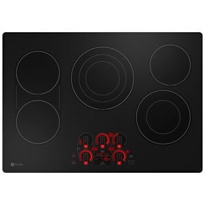 GE Profile 30 in. 5-Burner Smart Electric Cooktop with Simmer Burner & Power Burner - Black, , hires