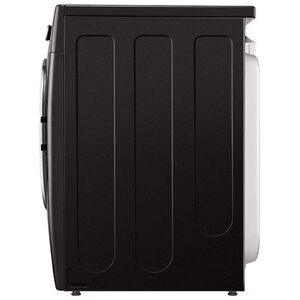 LG 27 in. 7.4 cu. ft. Smart Stackable Round-Door Gas Dryer with Tempered Glass, Built-In Intelligence, Sensor Dry, Turbo Steam, Sanitize & Steam Cycle - Black Steel, Black Steel, hires