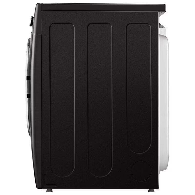 LG 27 in. 7.4 cu. ft. Smart Stackable Round-Door Gas Dryer with Tempered Glass, Built-In Intelligence, Sensor Dry, Turbo Steam, Sanitize & Steam Cycle - Black Steel, Black Steel, hires