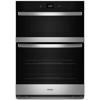 Whirlpool 27 in. 5.7 cu. ft. Electric Smart Oven/Microwave Combo Wall Oven with Standard Convection & Self Clean - Fingerprint Resistant Stainless Steel | WOEC5027LZ
