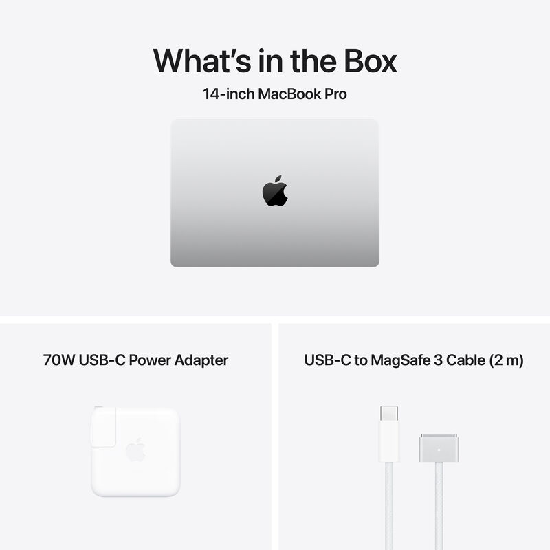 Apple MacBook Pro (2026) 14 in. Notebook with Apple Intelligence, Apple M5 Pro 15-Core CPU, 16-Core GPU, 24 GB RAM, 2 TB SSD, up to 22 Hrs. of Battery Life & Mac OS - Silver, , hires