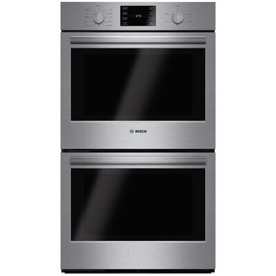 Bosch 500 Series 30" 9.2 Cu. Ft. Electric Double Wall Oven with True European Convection & Self Clean - Stainless Steel | HBL5651UC