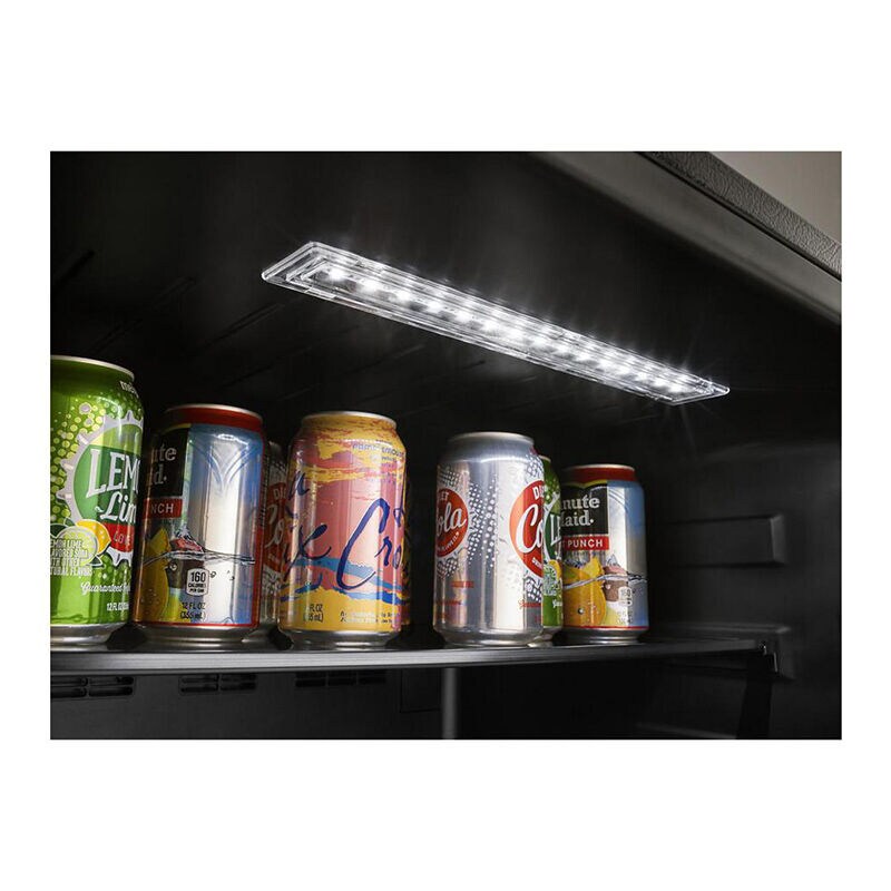 Whirlpool 24 in. 5.2 cu. ft. Built-In/Freestanding Beverage Center with 14 Bottle Wine Storage, Dual Zones & Digital Control - Black, , hires