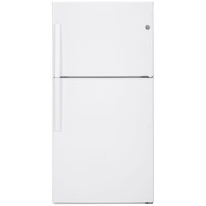 GE 33 in. 21.2 cu. ft. Top Freezer Refrigerator - White on White, White on White, hires