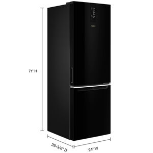Whirlpool 24 in. 12.9 cu. ft. Counter Depth Garage Ready Bottom Freezer Refrigerator - Black, Black, hires