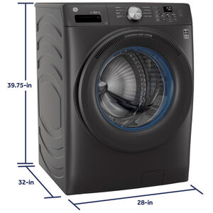 GE 28 in. 4.6 cu. ft. Smart Stackable Front Load Washer with Sanitize with Oxi - Carbon Graphite, , hires