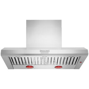 KitchenAid 48 in. Ducted Canopy Pro Style Style Range Hood with 4 Fan Speeds & 3 LED Lights - Stainless Steel, , hires