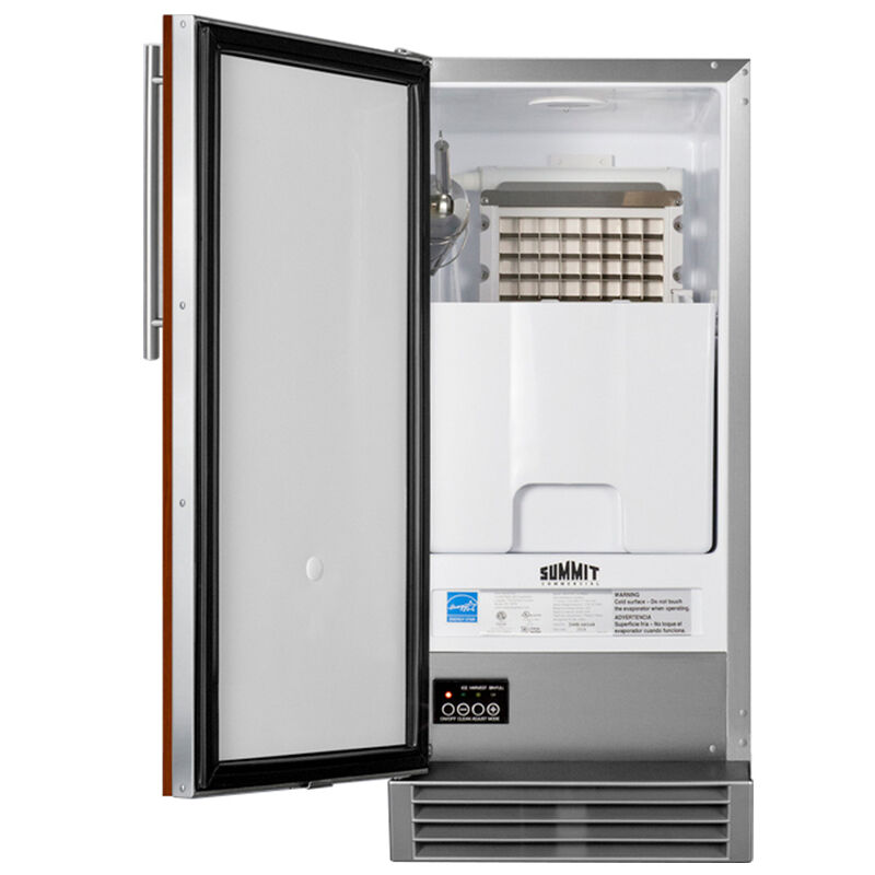 Summit 15 in. Built-In Undercounter Commercial-Use Ice Maker with 25 lb. Ice Storage, Auto-Defrost & Digital Control - Custom Panel Ready, , hires