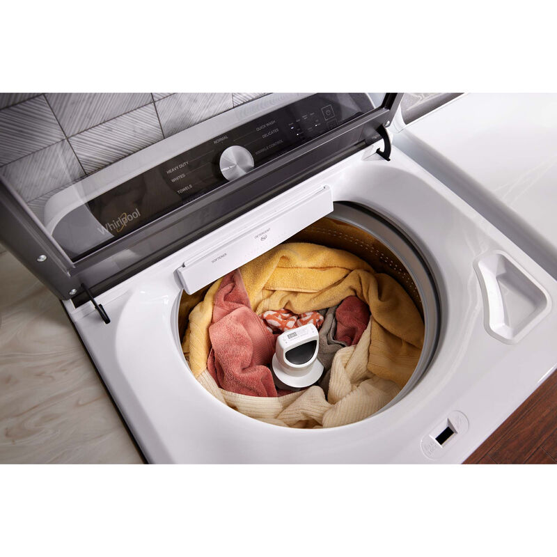Whirlpool 27.375 in. 5.3 cu. ft. Top Load Washer with 2-in-1 Removable Agitator - Volcano Black, Volcano Black, hires