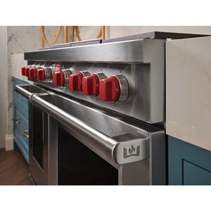 Wolf 48 in. 7.8 cu. ft. Smart Dual Convection Double Oven Dual Fuel Range with 4 Sealed Burners, Grill & Griddle - Stainless Steel, , hires