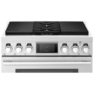 Signature Kitchen Suite 36 in. 6.3 cu. ft. Smart Standard Convection Steam Dual Fuel Range with 2 Sealed & 2 Induction Burners - Stainless Steel, , hires