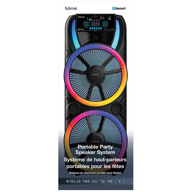 Borne Portable Party Speaker System - Black, , hires