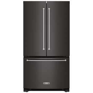 KitchenAid 36 in. 20 cu. ft. Counter Depth French Door Refrigerator with Internal Water Dispenser - Fingerprint resistant Black Stainless, Fingerprint Resistant Black Stainless, hires