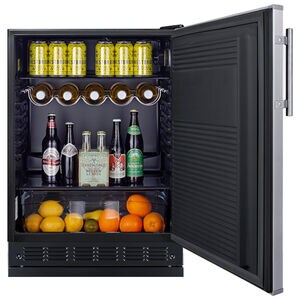 Summit 24 in. 5.3 cu. ft. Undercounter Refrigerator - Stainless Steel with Black Cabinet, , hires