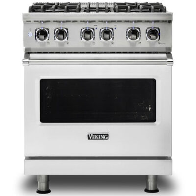 Viking 5 Series 30 in. 4.7 cu. ft. Convection Oven Freestanding LP Dual Fuel Range with 4 Sealed Burners - Stainless Steel | VDR5304BSSLP