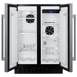 Summit 24 in. 3.7 cu. ft. Side by Side Undercounter Refrigerator - Stainless Steel with Black Cabinet, , hires